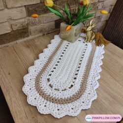 Owalny Bieżnik ze sznurka bawełnianego – 40 cm x 75 cm – Różne Kolory