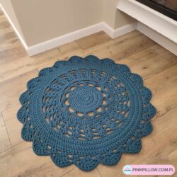 Dywan Ozdobny - Średnica 90 cm - Kolor Petrol