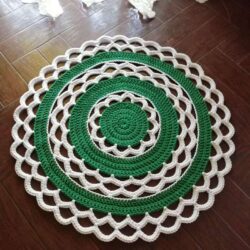 Dywan okrągły ze sznurka bawełnianego szydełkowy 90cm