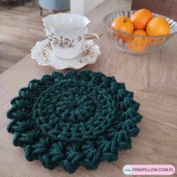 Podkładka na stół Butelkowa zieleń - Średnica 20 cm