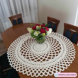 Serweta na okrągły stół - Średnica 110 cm - Kolor Ecru