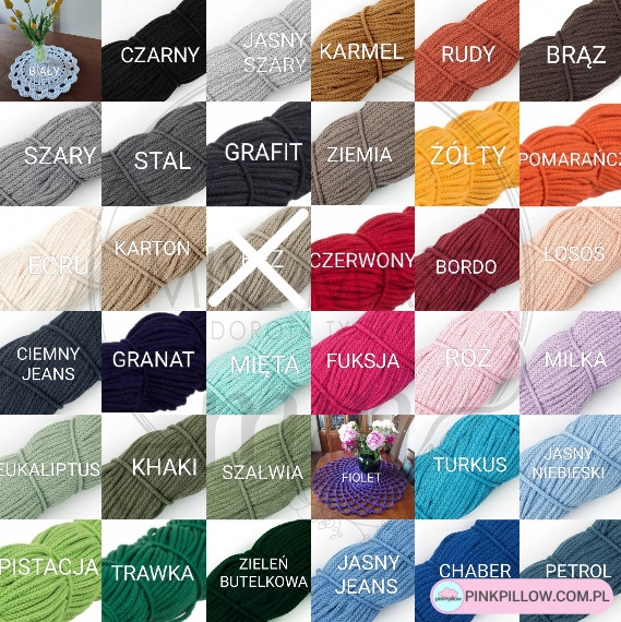 Dywan okrągły ze sznurka - Paleta Kolorów 3