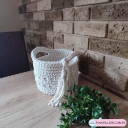 Koszyk ze sznurka - 20 cm x 15 cm - Różne Kolory