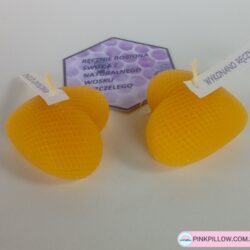 Dwie Świeczki z wosku pszczelego w kształcie Serca