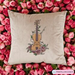 Ozdobna Poszewka na poduszkę - Wzór Skrzypce