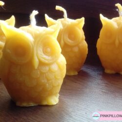 Świeca z prawdziwego wosku pszczelego Sówka - Wysokość 5,5 cm