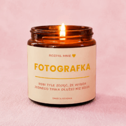 zapachowa świeca sojowa z napisem fotografka