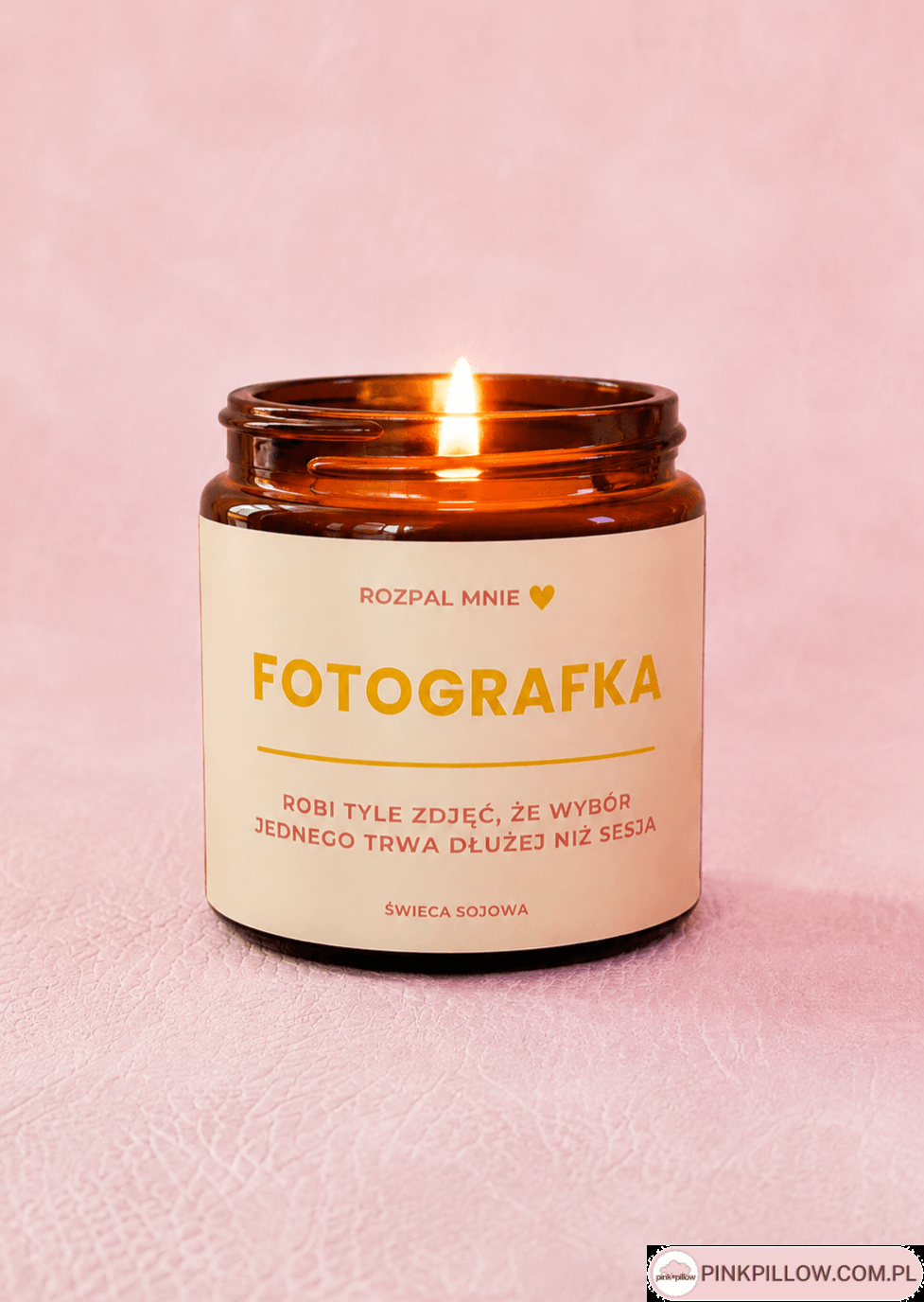 zapachowa świeca sojowa z napisem fotografka