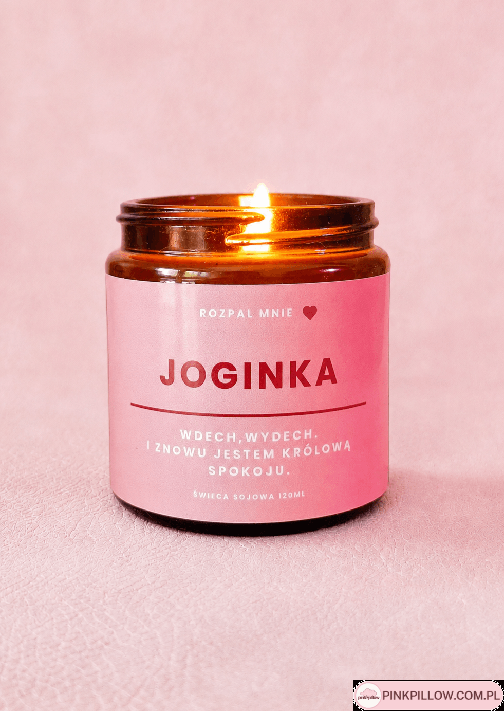 Świeca sojowa z napisem joginka, prezent dla kobiety praktykującej jogę