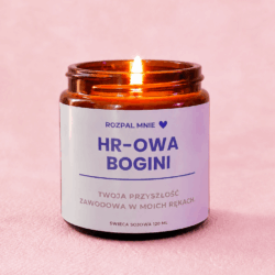 Świeczka sojowa z napisem hr-owa bogini