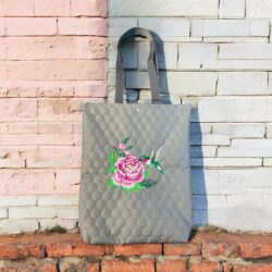 Torba Shopper na studia - Wzór Koliber z piwonią