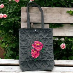 Torba Pikowana Shopper - Wzór Piwonie