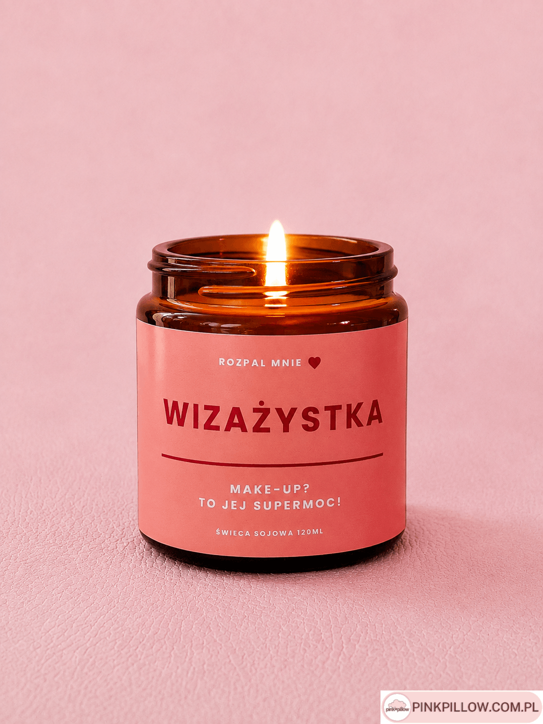 Świeczka sojowa w szkle z napisem wizażystka