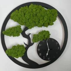 Zegar z Drzewkiem z Chrobotka - Średnica 40 cm